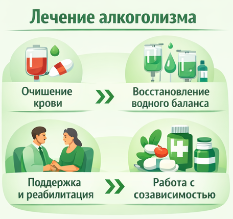 лечение алкоголизма в Камызяке этапы
